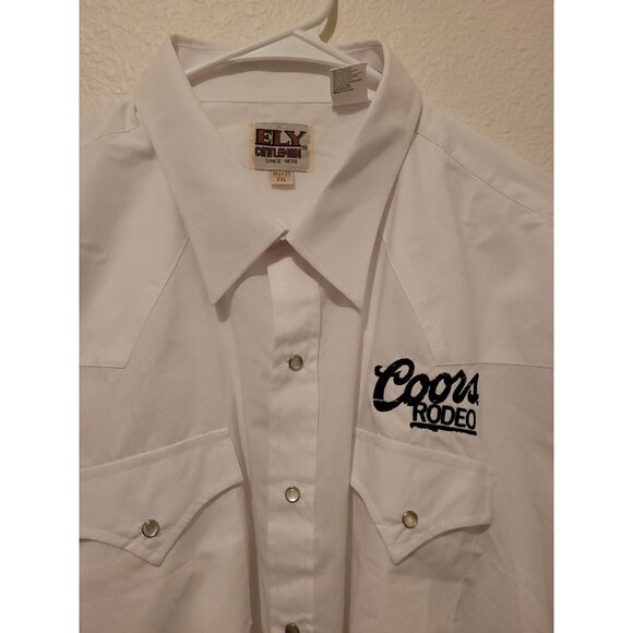 Ely Cattleman Pearl Snap Western LS Coors Rodeo Button Down NWT  Men's XXL  2XL - Picture 1 of 10